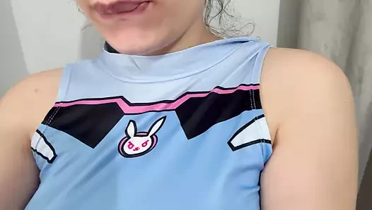 Hungarian girl puts white cream on her pussy and masturbates until she h...