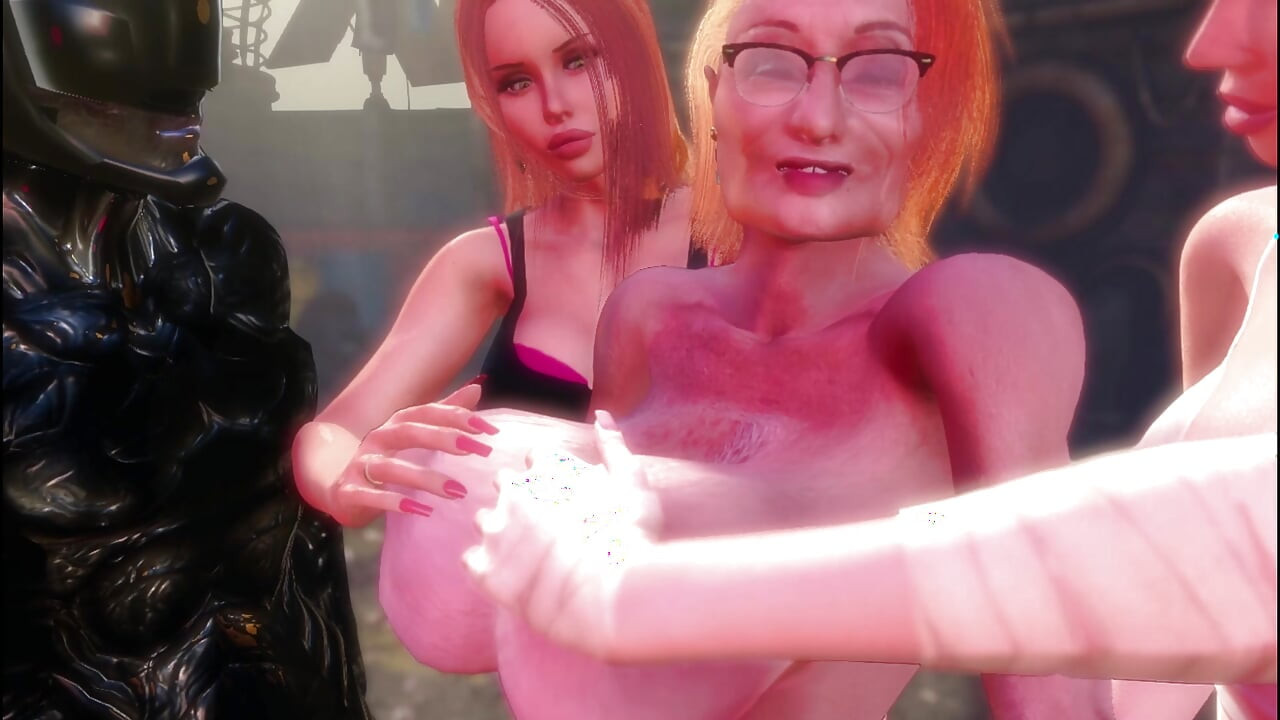 Cyberpunk trans i stara 80-godišnja stara žena s velikim sisama