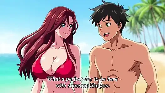 Красивую женщину на пляже соблазнил горячий мужик