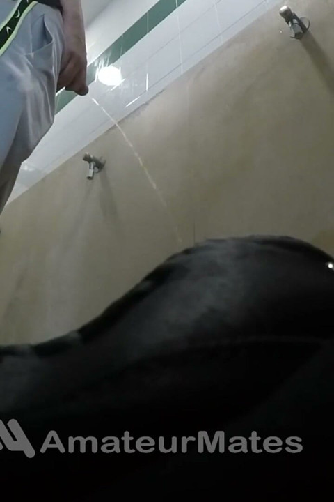 Amateur Str8 Boy Caught Peeing at Public Toilet Urinal