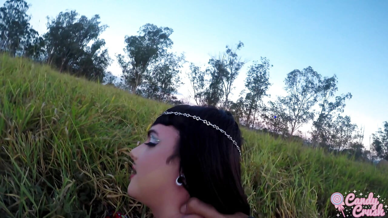 Petite Teen Riding a BBC Outdoors