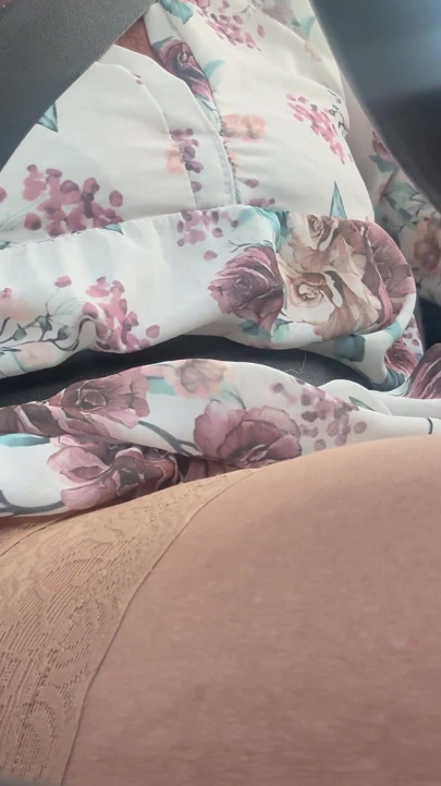 Hot elegant mature wife shows off her sexy legs in stockings as she drives to the office | Clip 2