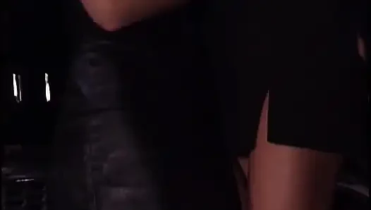 Tattooed lesbian gets her kick outside on a car - pierced MILF'S