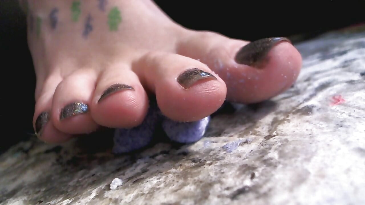 Easter Peep Crush. Long Toes Food Crush, Foot Worship up-close