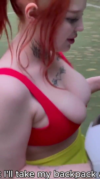 A female soccer player sucked me off in a public place and I came inside her pussy. | Clip 1