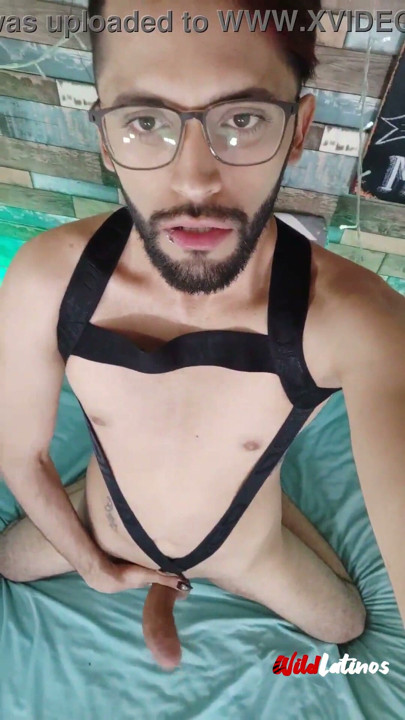 Jerking My Big Uncut Latino Cock On My Cock Ring Harness Until I Shoot A Big Load And Eat My Cum | Clip 1