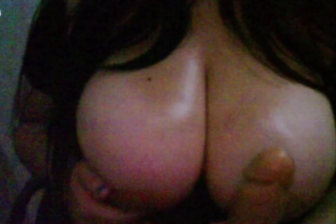 Chubby Hotwife with huge tits watching hentai while playing with a Big cock dildo #10