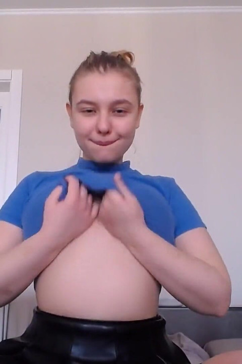Girl Spit on Tits and Suck Dildo