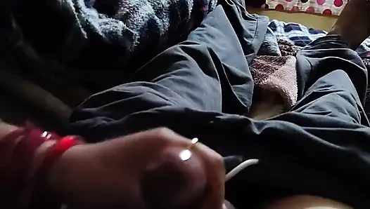 Indian Bhabhi Riding on Dick After Handjob