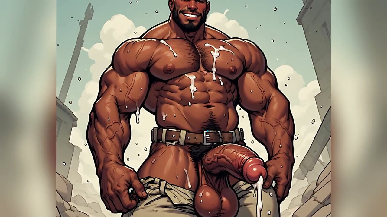 Hairy Muscle Men Monster Dong Art