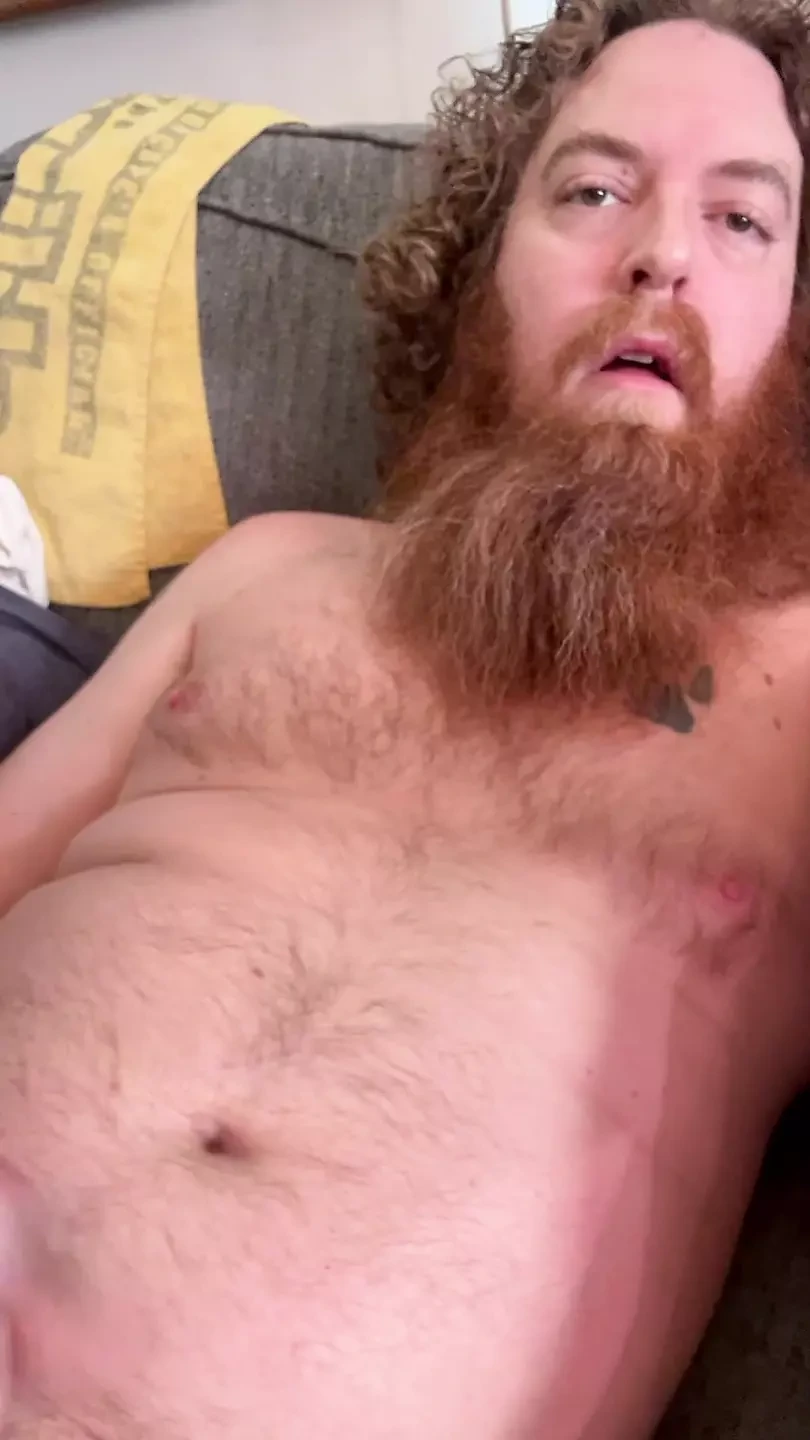 Ginger Bear Cums Watching Porn