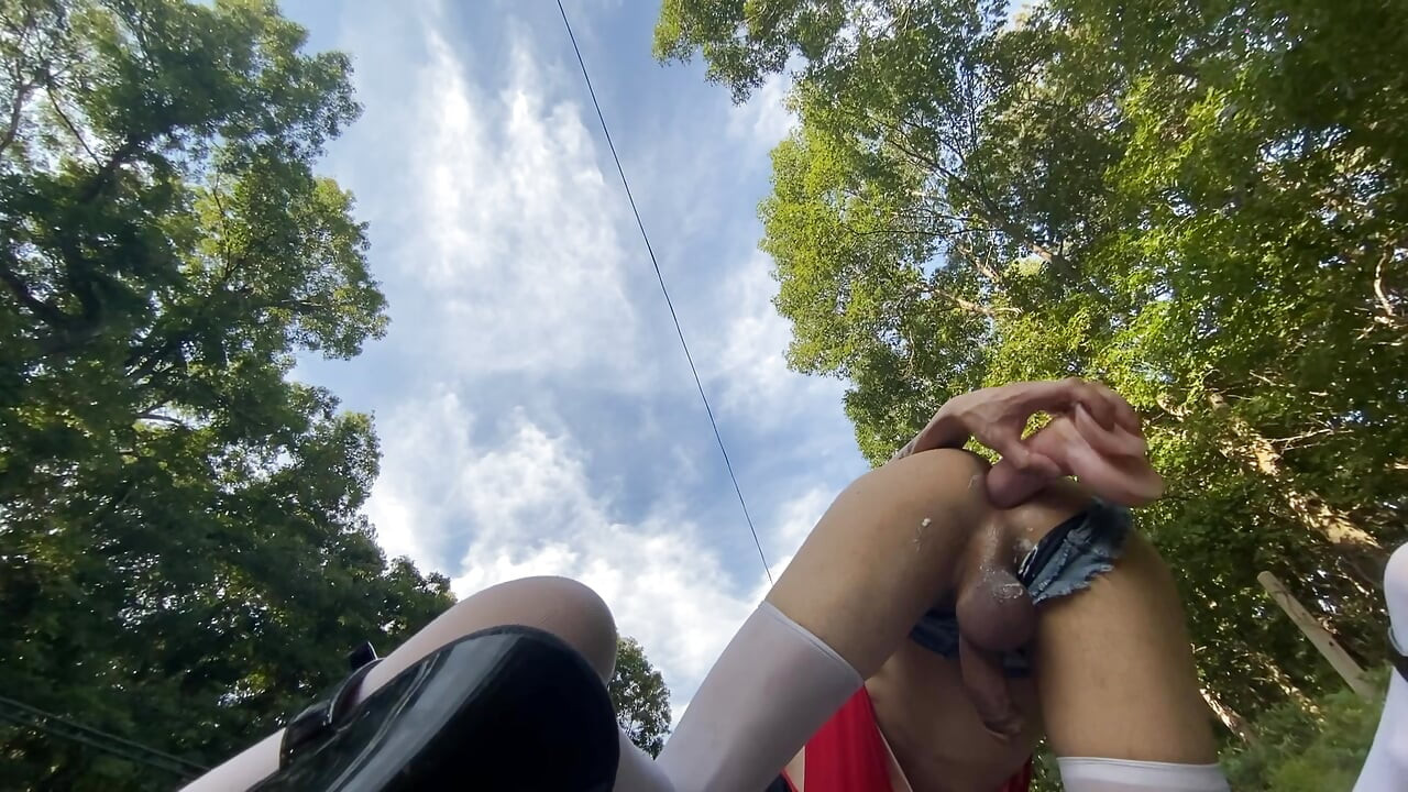 Outdoor sissy bimbo slut rough buttfuck