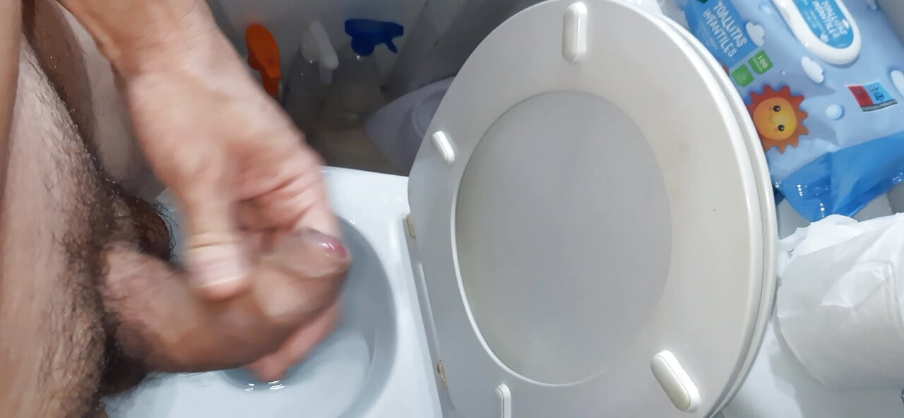 Bathroom cumshot