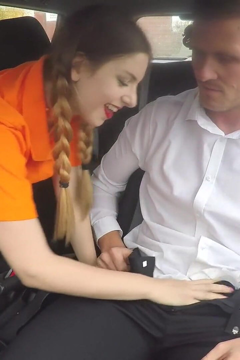 Fake Driving School - Stunning Stella Rides Ryan Cowgirl Style in a Car for a Quick Test Pass