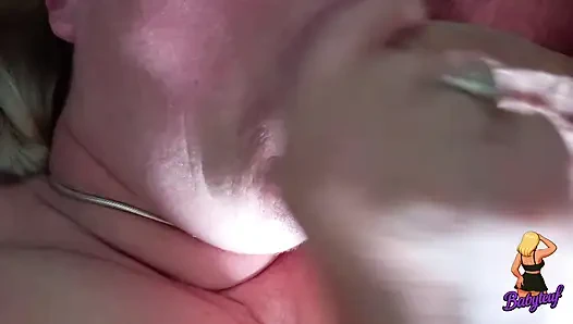 60 year old MILF woman sucks cock and tastes cum