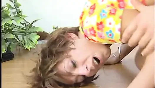 Kinky dude fucks brunette slut with extreme insertion before she sucks his tool