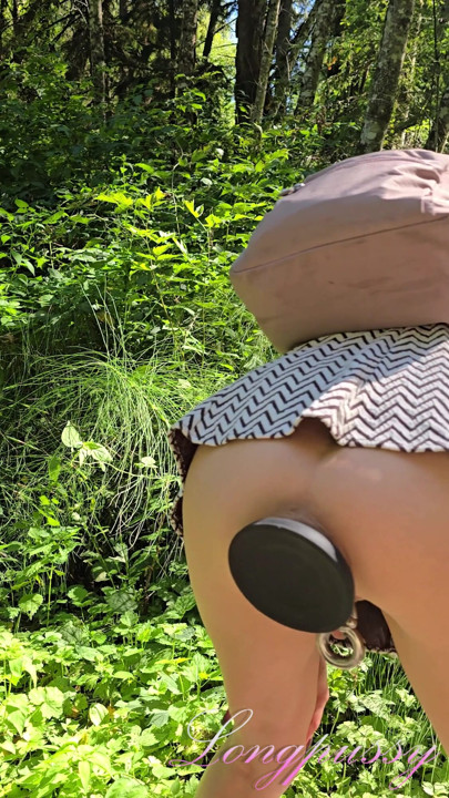 Longpussy. Little Boobies, Giant Pussy & A Huge Plugged Ass in the Wild. | Clip 1