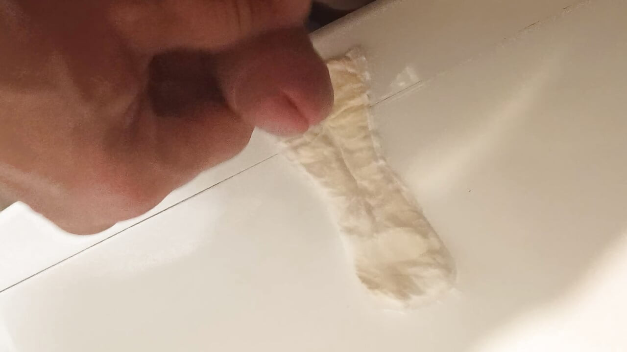 Ejaculation on wife's sanitary napkin