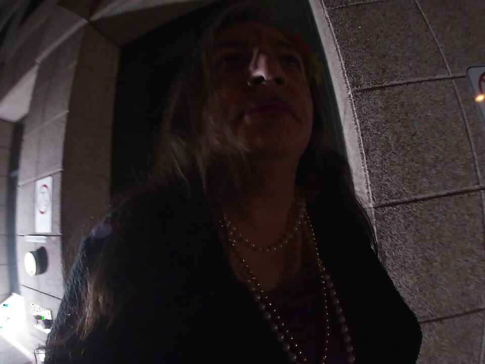 Mature Dirty Sissy CD went outdoors at night for a great public orgasm.
