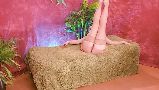 Hot MILF Plays with Anal Toys in Front of You While You Stand and Jerk off... Fuck Your Stepmom! in Stockings and Satin