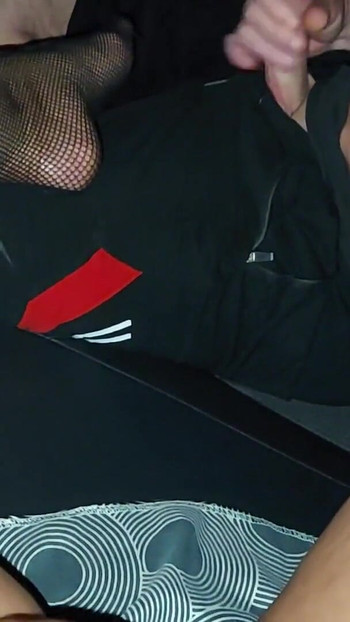 Stunning moment from "Horny wife in nylons gives handjob and footjob to stranger in car in public"