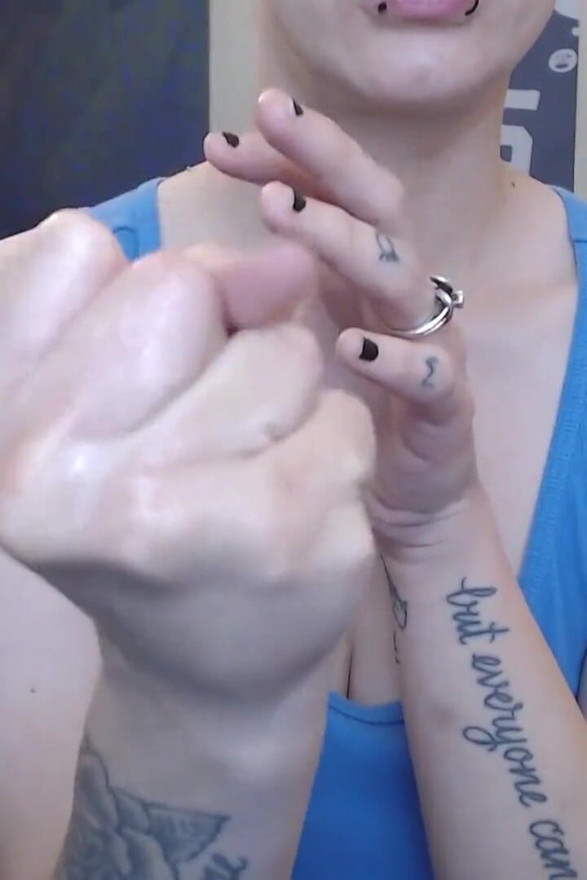 Hand Covered in Spit Spitting