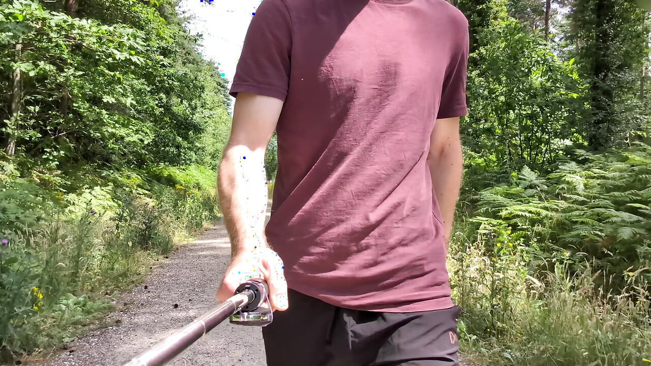 Naked forest walk on main path