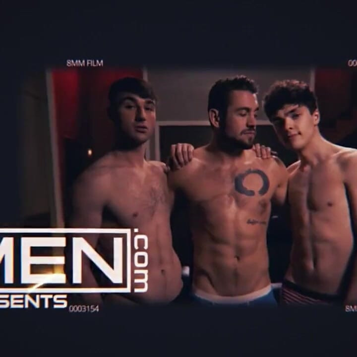 Twinkpop - Dante, sneaking over to suck Michael's cock, horny guys are caught by twink usher Troye Dean