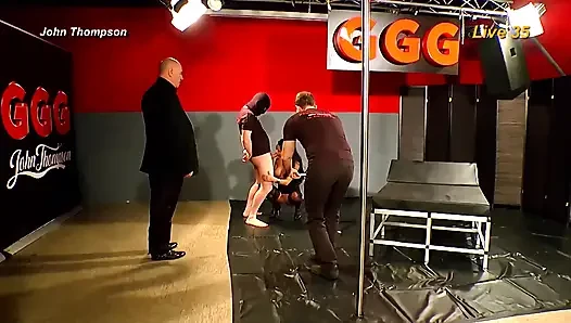Redhead Slut Gets Massive Bukkake Facial From 20 Guys