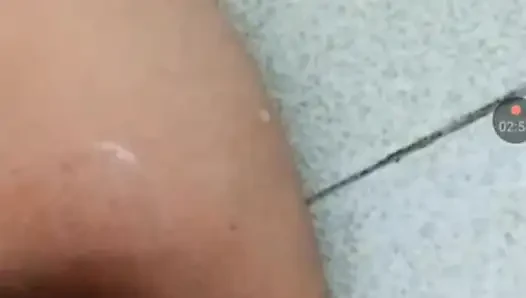 Fingering my tight pussy ,while he jerking his dick