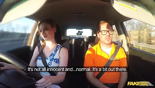 Fake Driving School - Hot Redheads Dirty Secret: Outdoor Blowjobs and Big Tits Worship