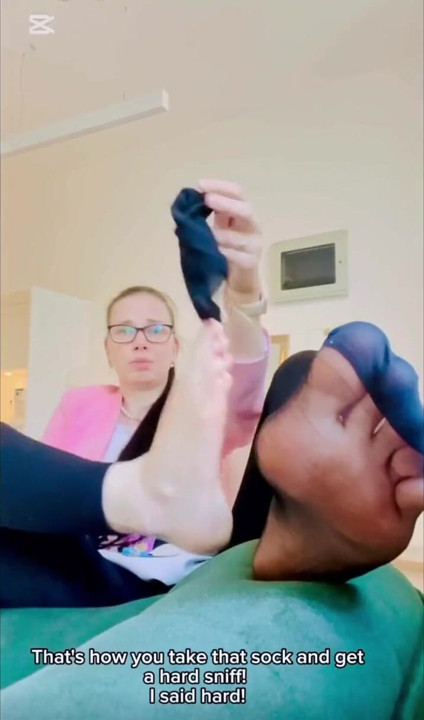 Smell my sweaty nylon feet loser POV