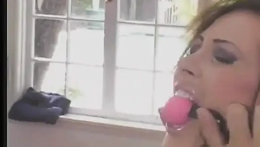 Milf beauty gets facial from three long dicks
