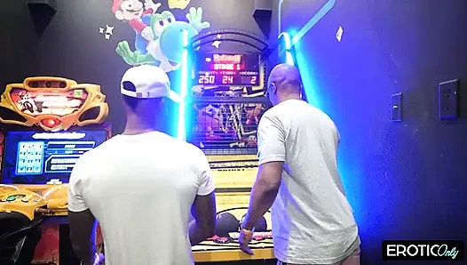 BBC Stretches Blonde Slut Wide in Arcade Pounding