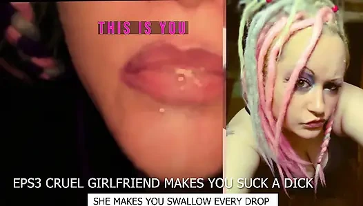 Pacar kejam Eps3 bikin kamu nyepong kontol dan telan juga