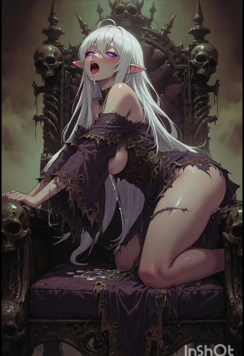 Seductive necromancer elf, anime