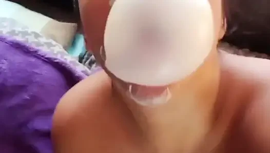Facial bubblegum lengket - pov telanjang - bunny looner