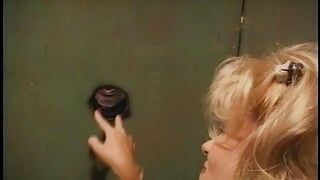 MILF squirts while older man licks and bangs her pussy after sucking him through glory hole