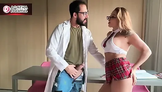 Me, Agatha Mama in Student Cumming on Teacher's Cock - Professor Breaks Into Student's Pussy!
