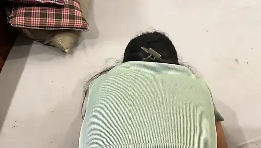 Stepdad ask stepdaughter to share the bed and they end up in passionate sex