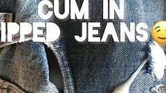 quick cum into G-Star Jeans