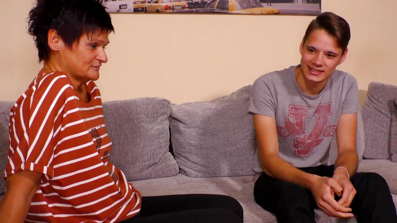 German grandma loves young cock!!