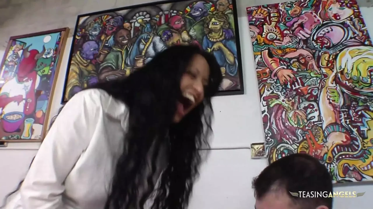 Busty brunette pornstar needs another guy to get hard to film her next scene