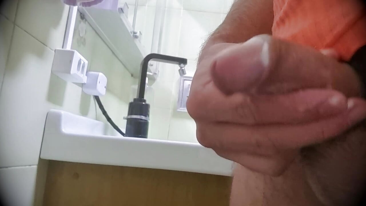 With a soft cock, hairy ejaculates 3 times, after a piss at work, to relax