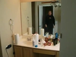 In the bathroom