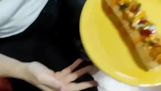 Quickie! Blowjob and Cum on Her Frankfurter! (and Black Jeans)