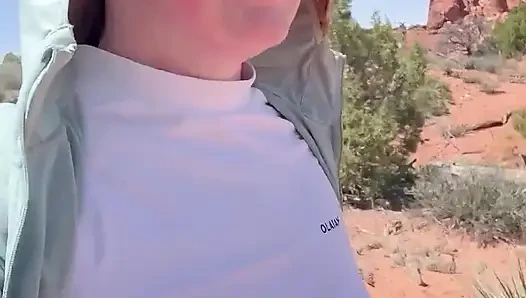 POV Cum All Over Big Boobs Fucked a Stranger in Nature Scenic Hike