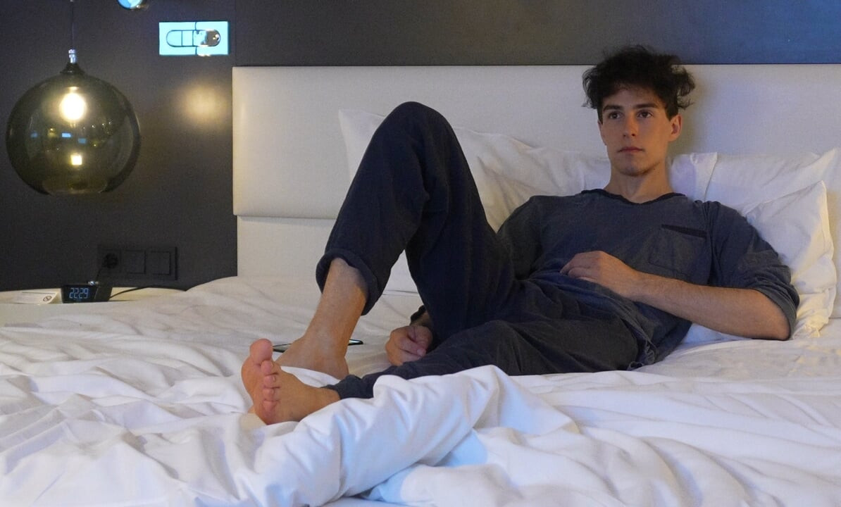 Twink alone in the hotel room