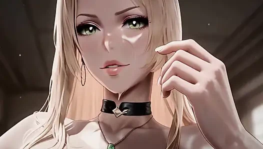 Blonde bombe mit perfekten dicken titten reitet hart