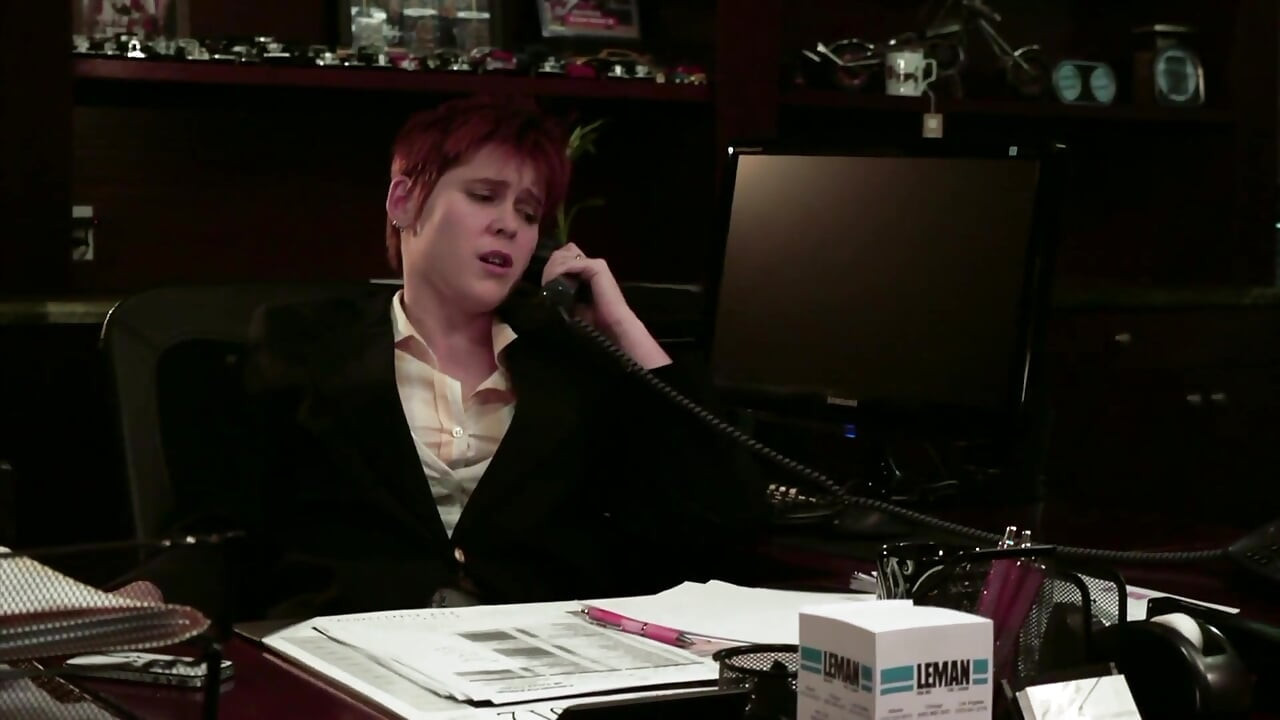 Lesbian pornstar Lily Cade pounds Jay Taylor with a big strap on cock